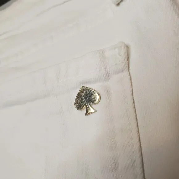 🔥 Kate Spade Play Hooky Broome Street White Skinny Jeans Women's 28 Mid Rise - Picture 7 of 16